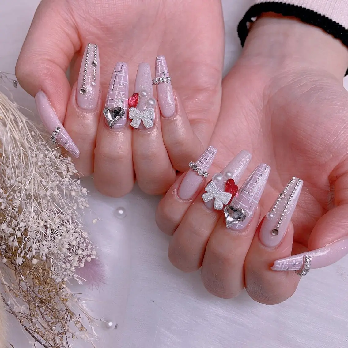ネイル アートネイル 長さ出し ロングネイル ハンドネイル Belle nail salon 新小岩のネイルデザイン