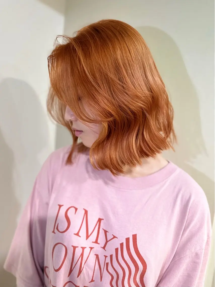 ミディアム カラー カット ヘアカラー ブリーチなしベージュ カラー✨Takeのヘアスタイル