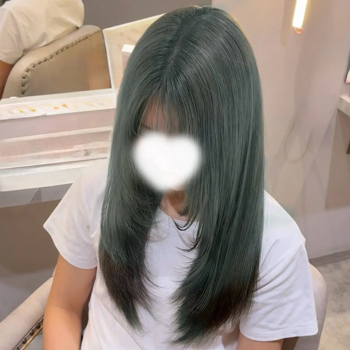 セミロング カラー ブラウンカラー デザインカラー ミント ミントグリーン ヘアカラー 髪質改善縮毛/透明感 カラー/AIRI🦋のヘアスタイル
