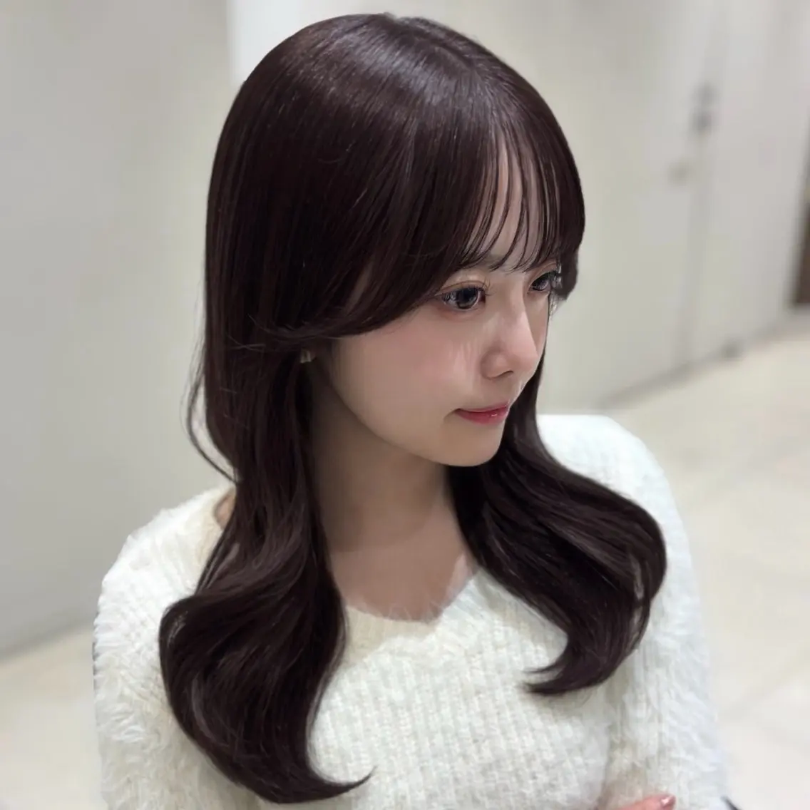 ミディアム カラー ラベンダーカラー 顔周りカット カット ヘッドスパ Kurumi🩶銀座 ラベンダーカラー🎀のヘアスタイル