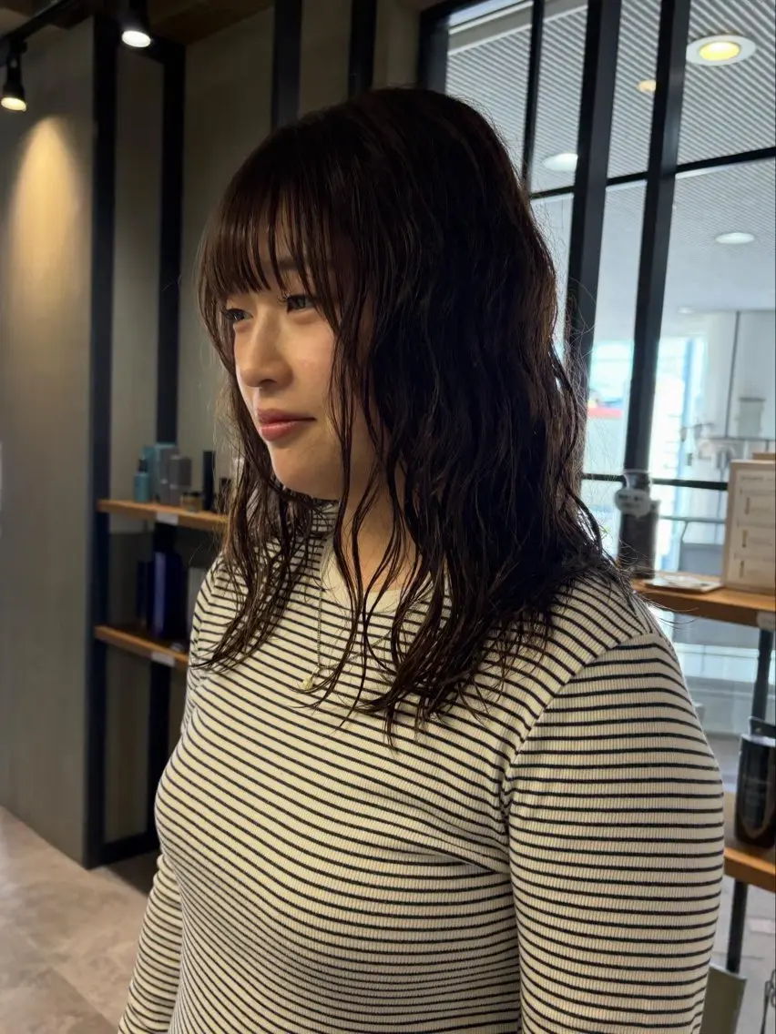 セミロング パーマ セミロングパーマ デジタルパーマ カット パーマ トリートメント レイヤー/メンズ/ kaedeのヘアスタイル
