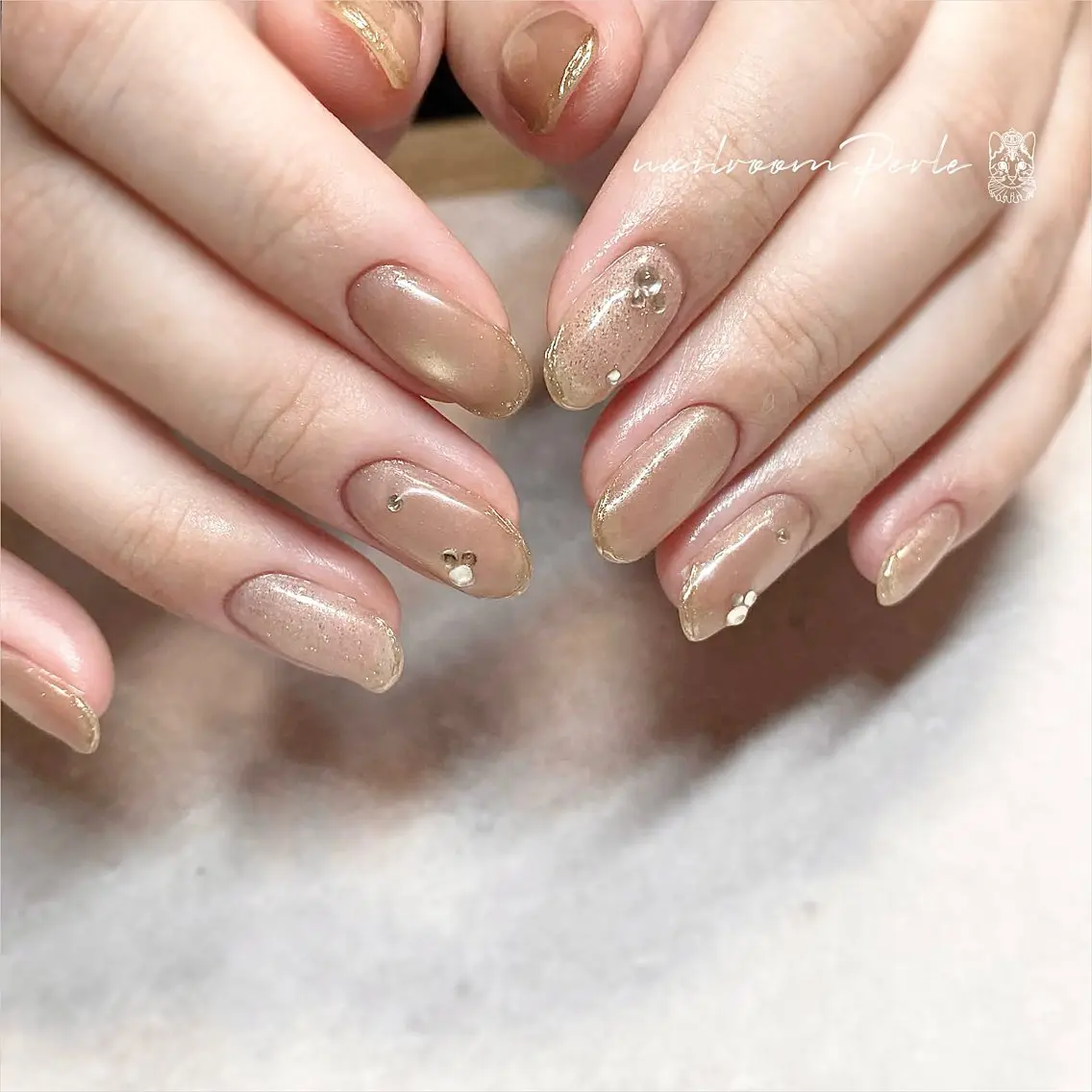 ネイル シンプルネイル ハンドネイル nail room Perleのネイルデザイン