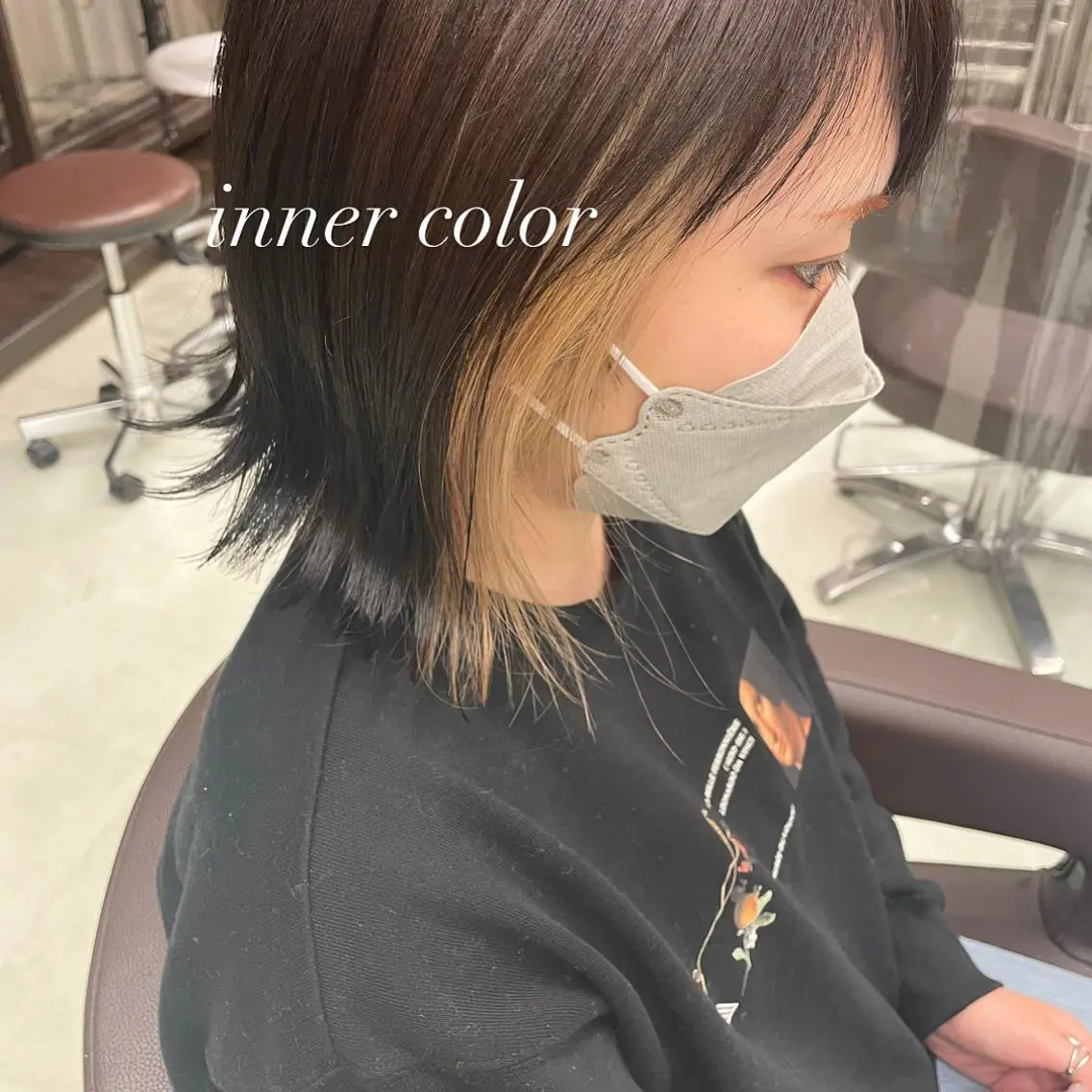 ミディアム カラー インナーカラー カット ヘアカラー 川上 紗也加のヘアスタイル