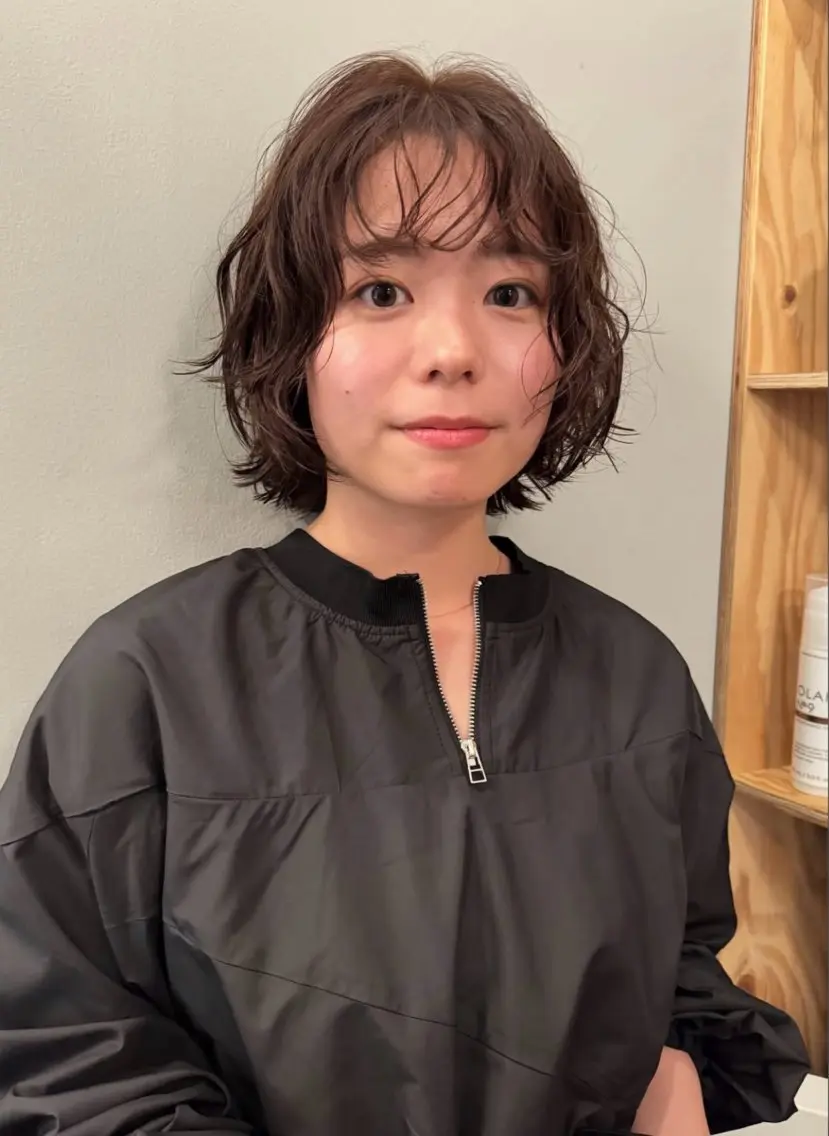 ミディアム パーマ ボブパーマ🌀 あきとのヘアスタイル