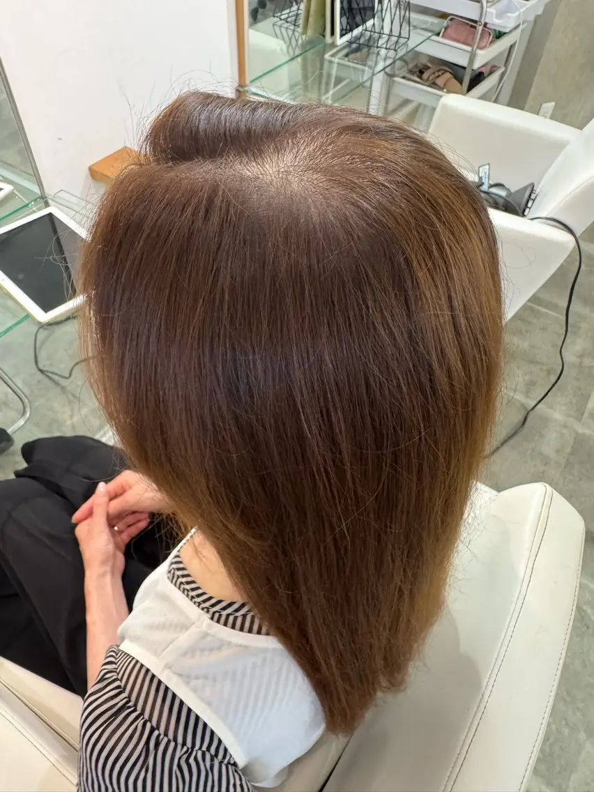 ロング カラー ベージュカラー ブラウンカラー モカブラウン おんだゆい。縮毛矯正 /カラーモデル募集のヘアスタイル