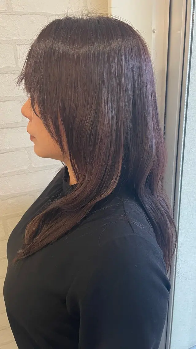 セミロング ヘアカラー 白杉 えりのヘアスタイル