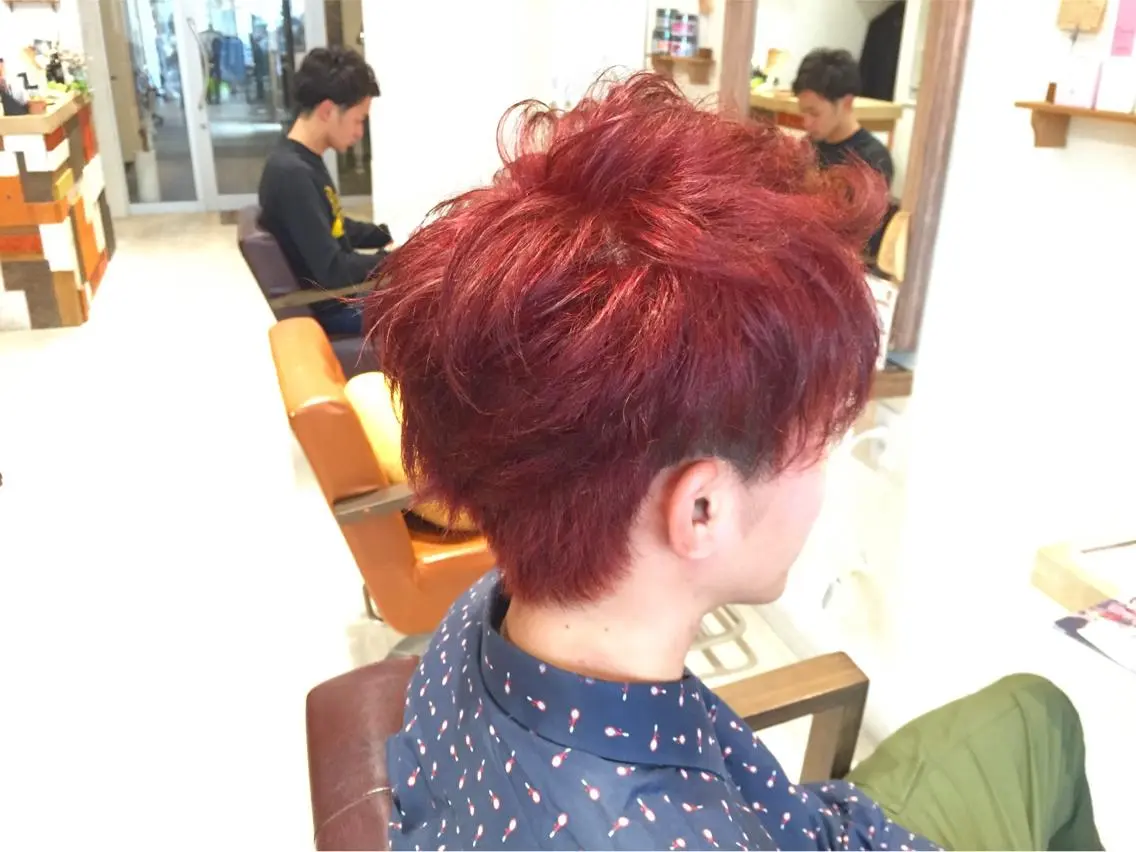 カラー メンズ レッドカラー メンズ指名多数!! 田島史也のヘアスタイル