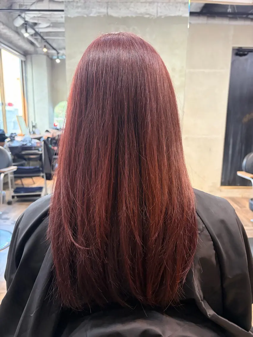 カラー ブリーチ ブリーチなしカラー ピンクカラー ヘアカラー La fith 新田のヘアスタイル