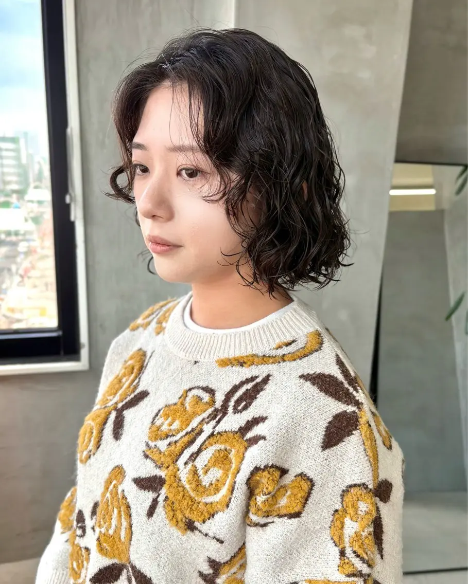 ミディアム パーマ ミディアムパーマ ボブ カット パーマ トリートメント tetohair 森田浩平のヘアスタイル