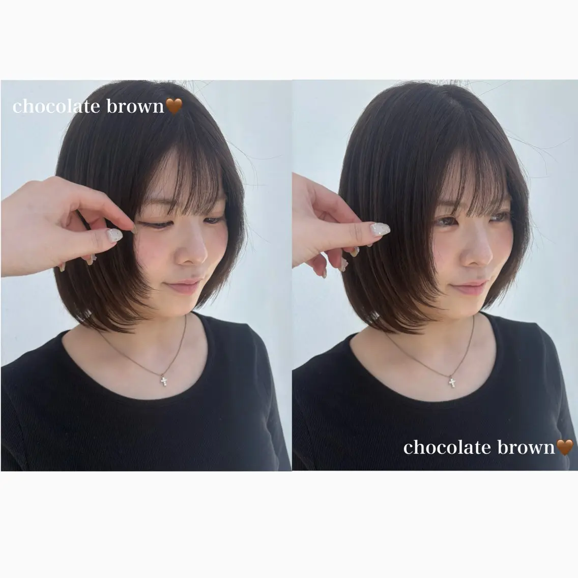 ショート ボブレイヤー チョコレートブラウン ボブ レイヤーカット 顔まわり/透け感 カラー/青栁優🔆のヘアスタイル