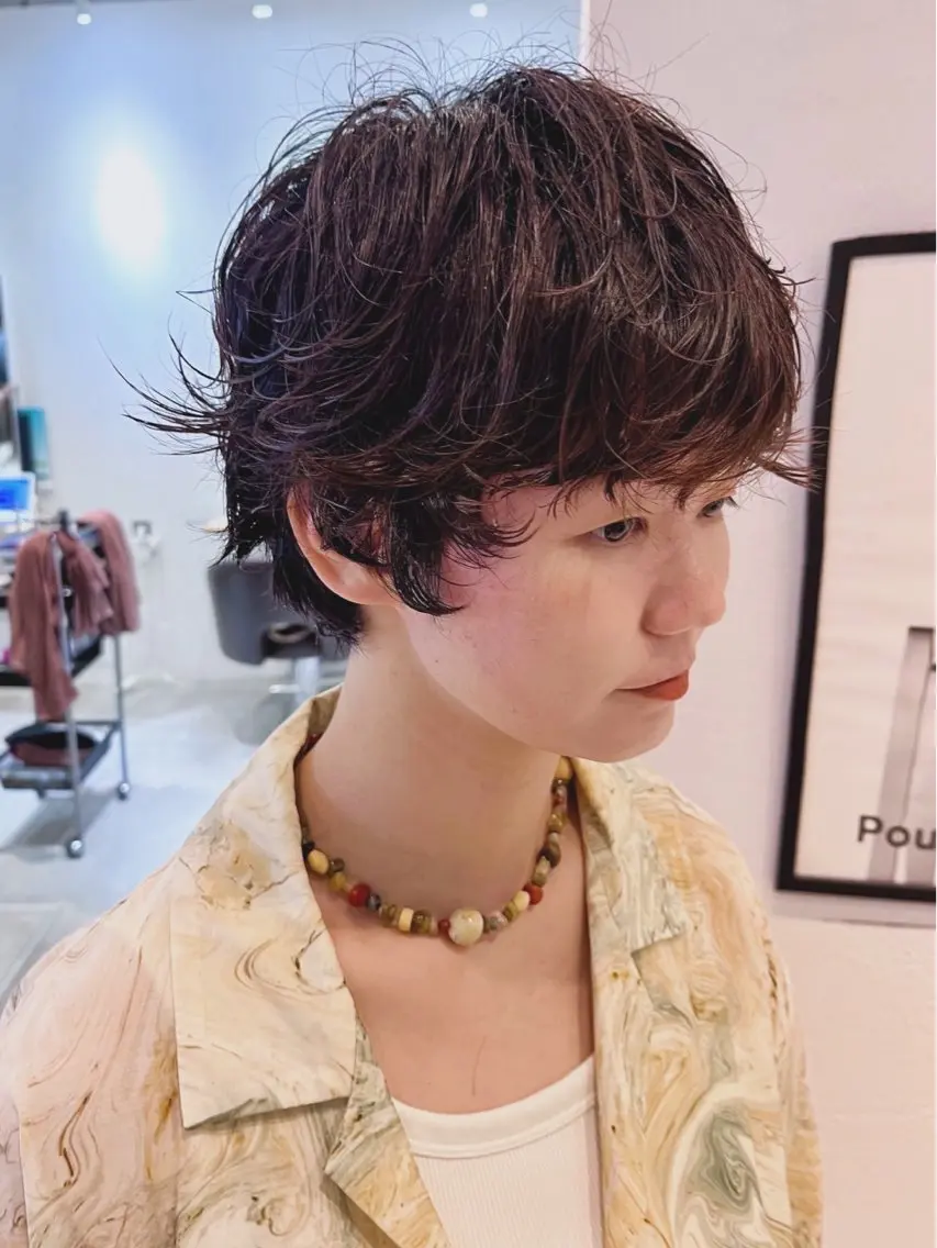 ショート パーマ ショートヘア カット パーマ ヘッドスパ トレンドパーマ 🌱ショート/緒方椋のヘアスタイル