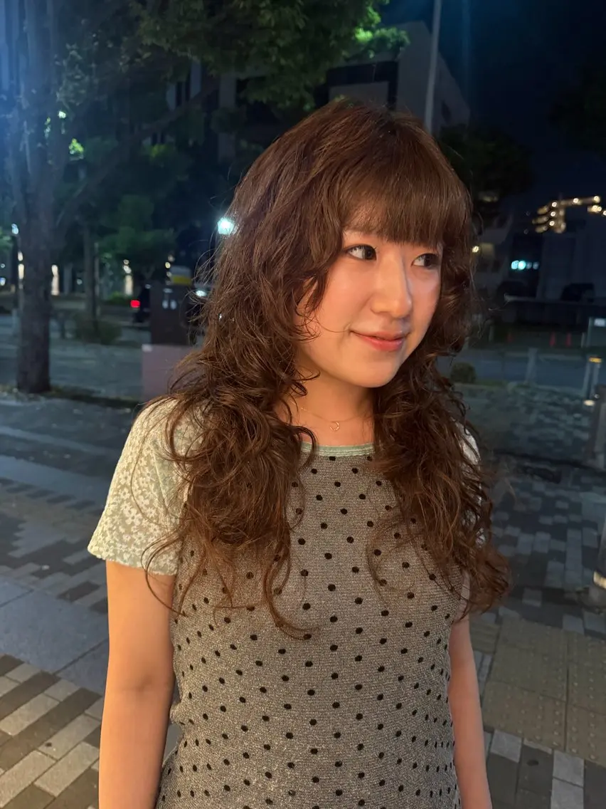 ロング パーマ カット パーマ 阪上 沙織のヘアスタイル