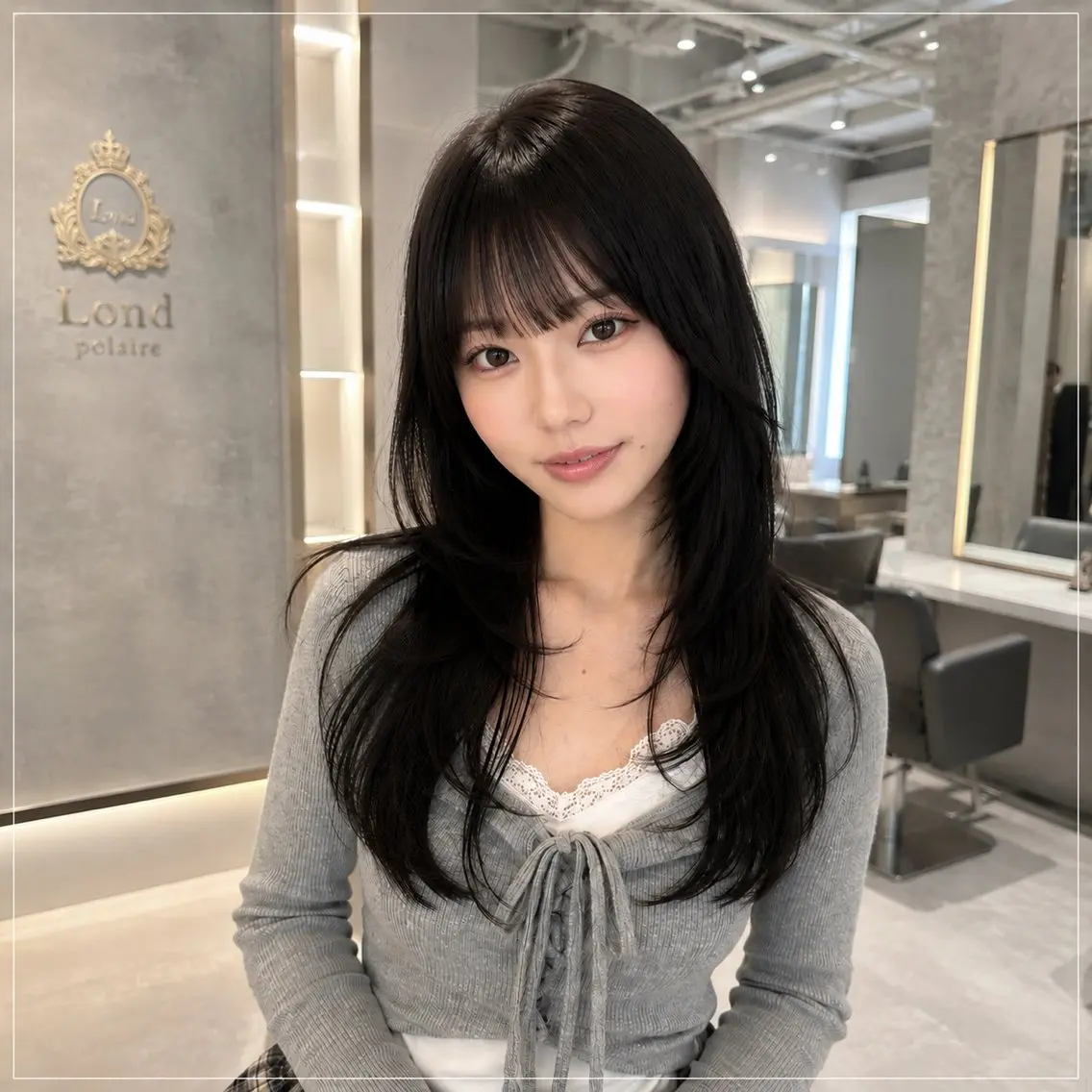 ロング カット 縮毛矯正 トリートメント 🦋韓国風レイヤー/ 艶髪矯正🦋凛太郎のヘアスタイル