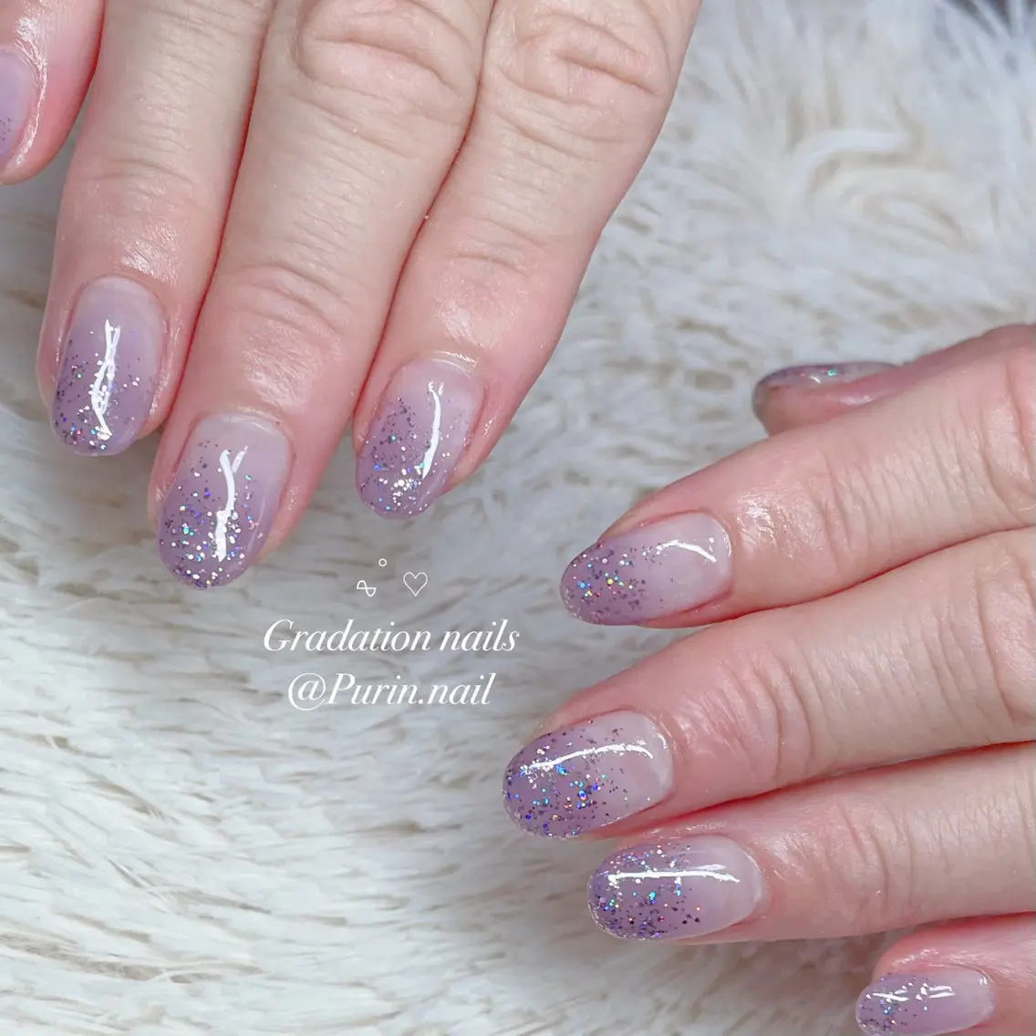ネイル ラメ(グリッター) ハンドネイル Nails by Purin🍮のネイルデザイン