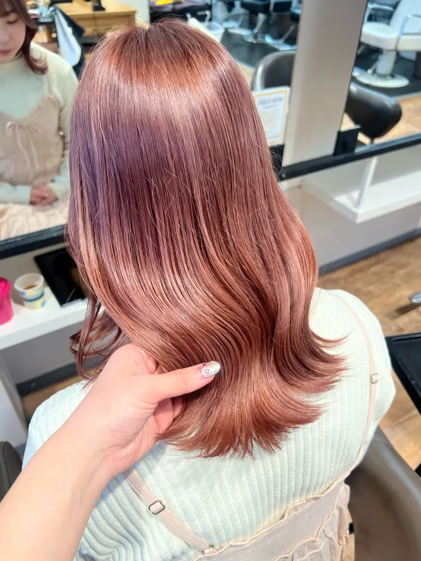 カラー ベージュカラー ピンクカラー ピンクベージュ ヘアカラー トリートメント インナーカラー♡ Nanakoのヘアスタイル