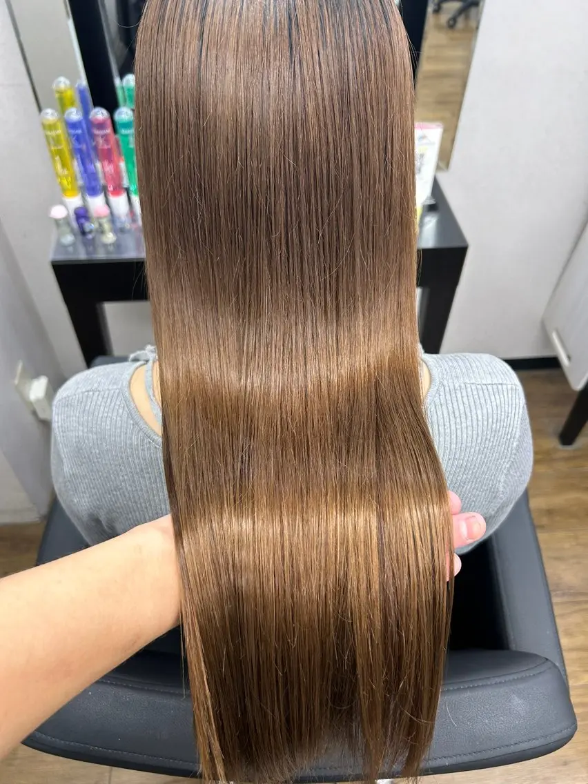 ロング カラー シールエクステ バレイヤージュ ハイライトカラー エクステ ハイライト ヘアカラー トリートメント レイヤー/エクステ alpha下妻のヘアスタイル