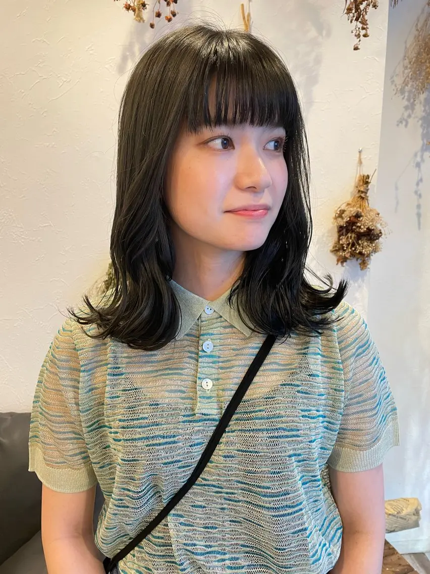 ミディアム カラー 黒髪 透明感カラー カット ヘアカラー トリートメント m ā l o.🌷 サカモトマイコのヘアスタイル