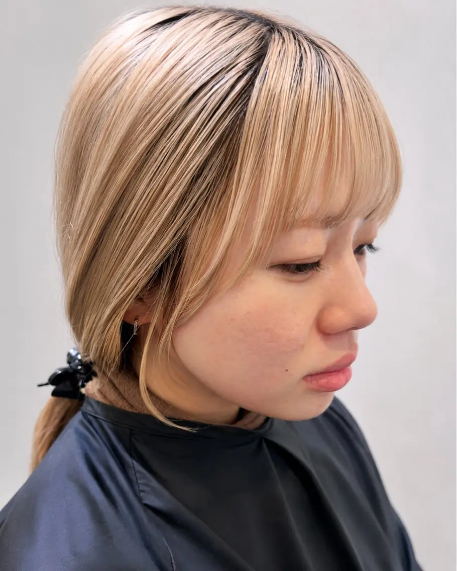ミディアム 髪質改善 カット 久木原 ゆりのヘアスタイル