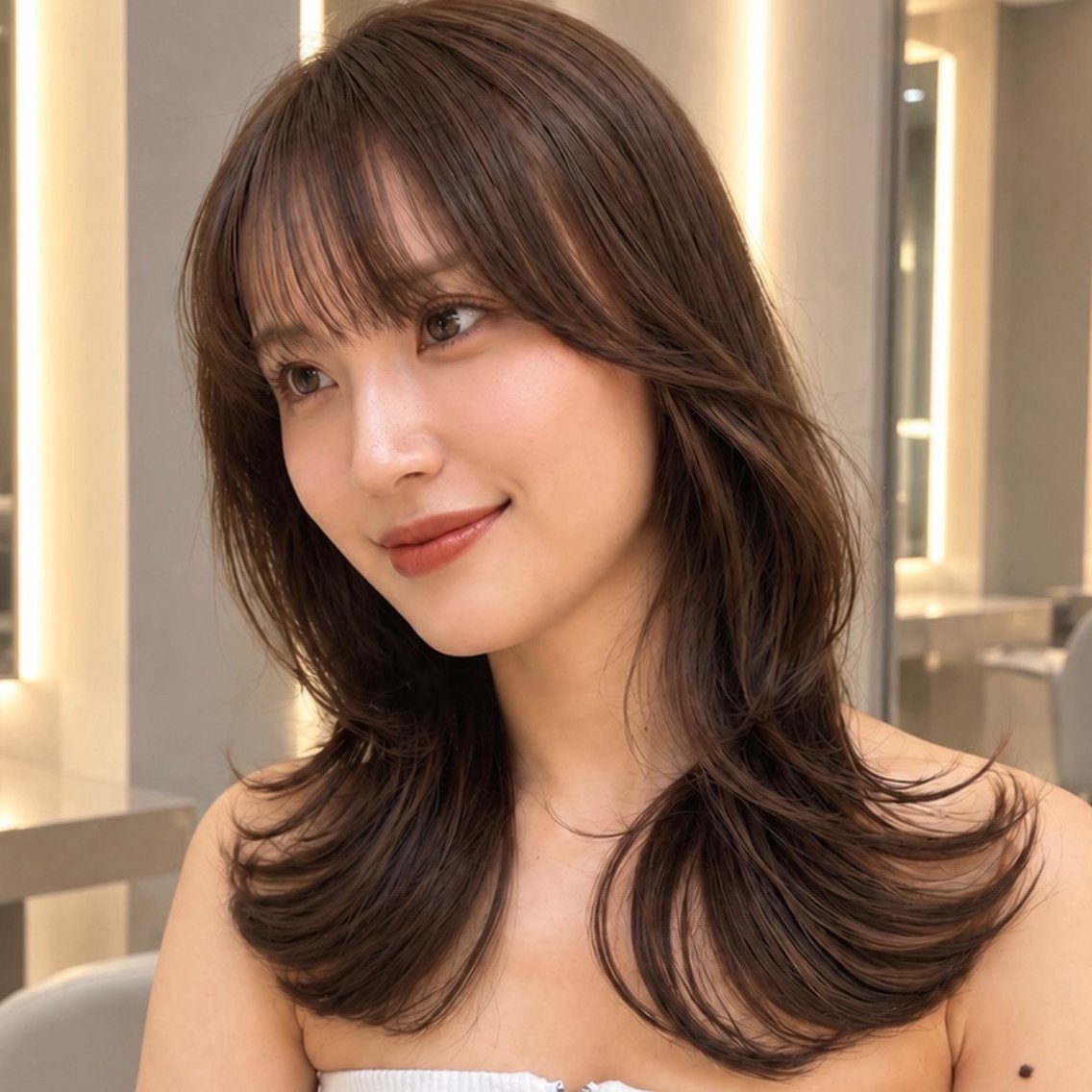 ミディアム ミディアムレイヤー 韓国風ヘア レイヤーカット レイヤー🪽髪質改善 🍥amikaのヘアスタイル
