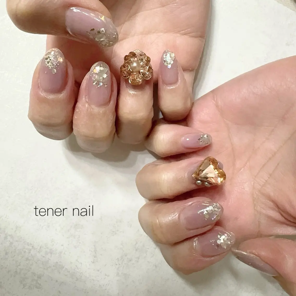 ネイル オーロラネイル フレンチネイル ハンドネイル テネルネイル tener nailのネイルデザイン