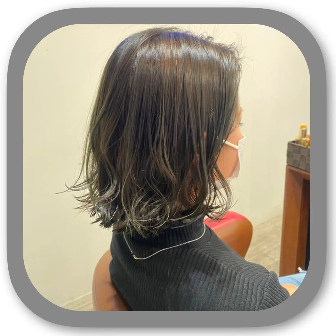 ミディアム アッシュ ボブ 髪質改善 レイヤーカット カット ショート〜ミディアム 喜多司のヘアスタイル