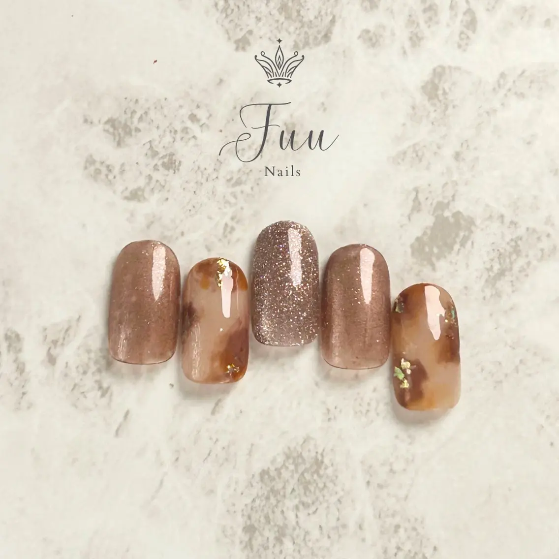 ネイル べっ甲ネイル ワンカラーネイル シンプルネイル 犬のいるネイルサロン Fuu nailsのネイルデザイン