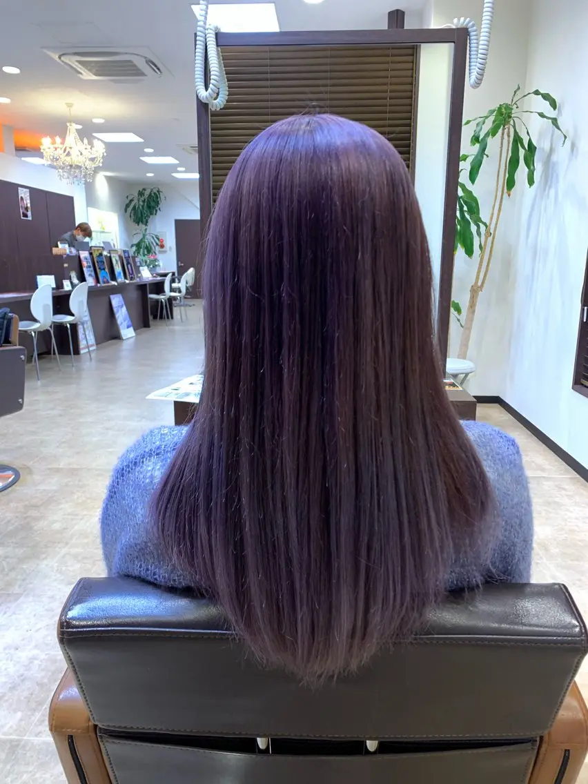 ロング カラー 透明感カラー グレージュ ラベンダーカラー ラベンダーグレージュ ラベンダーグレー 川越/organic 根本アユミのヘアスタイル