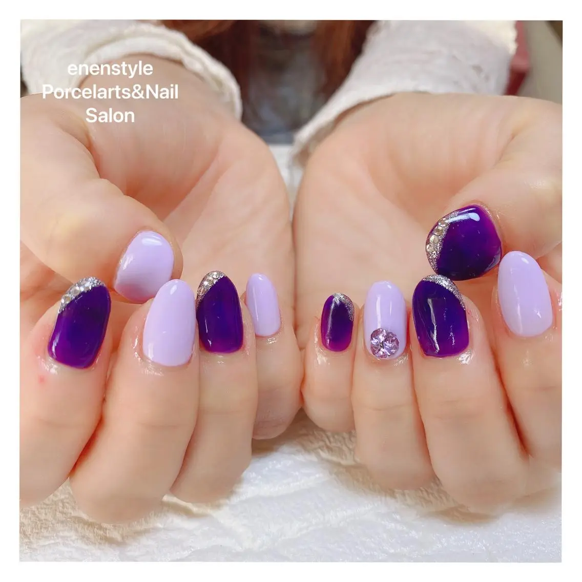 ミディアム ネイル ハンドネイル 🐾enen style 🐾のネイルデザイン