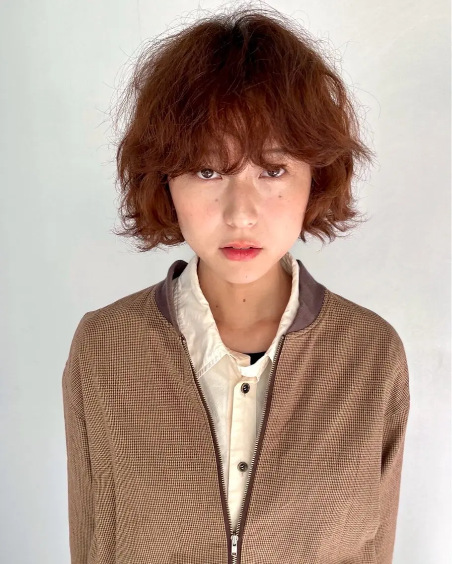 ショート パーマ ボブ カット パーマ ヘッドスパ トレンドパーマ 🌱ショート/緒方椋のヘアスタイル