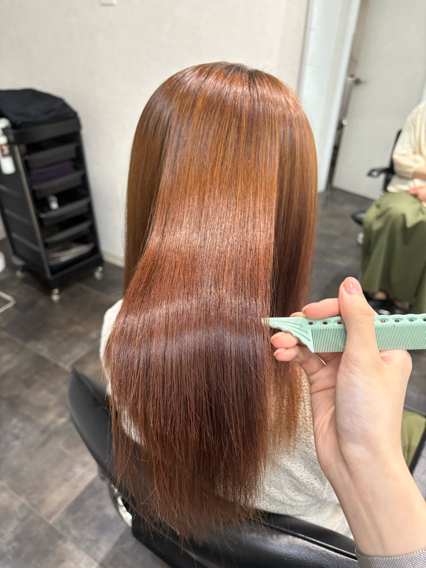 セミロング 縮毛矯正 haku【津久野店】 ERIKAのヘアスタイル
