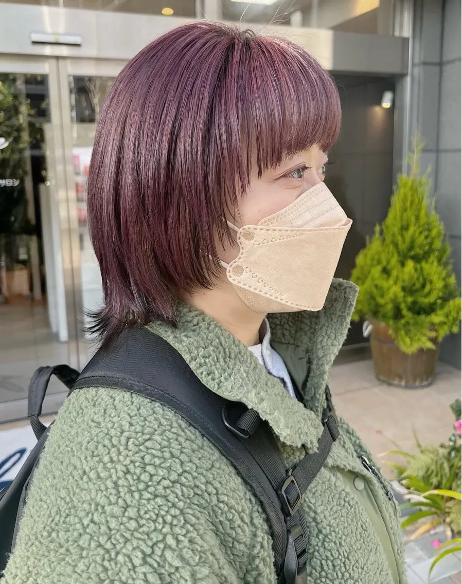 ショート カラー ラベンダーカラー ラベンダーピンク ピンクカラー ウルフカット カット ヘアカラー 頭皮×髪質改善 透明感カラー💎中村のヘアスタイル