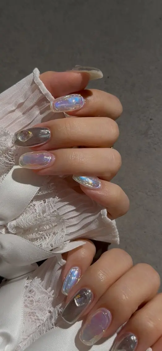 ネイル I-nailロング /ワンホン/キラキラのネイルデザイン