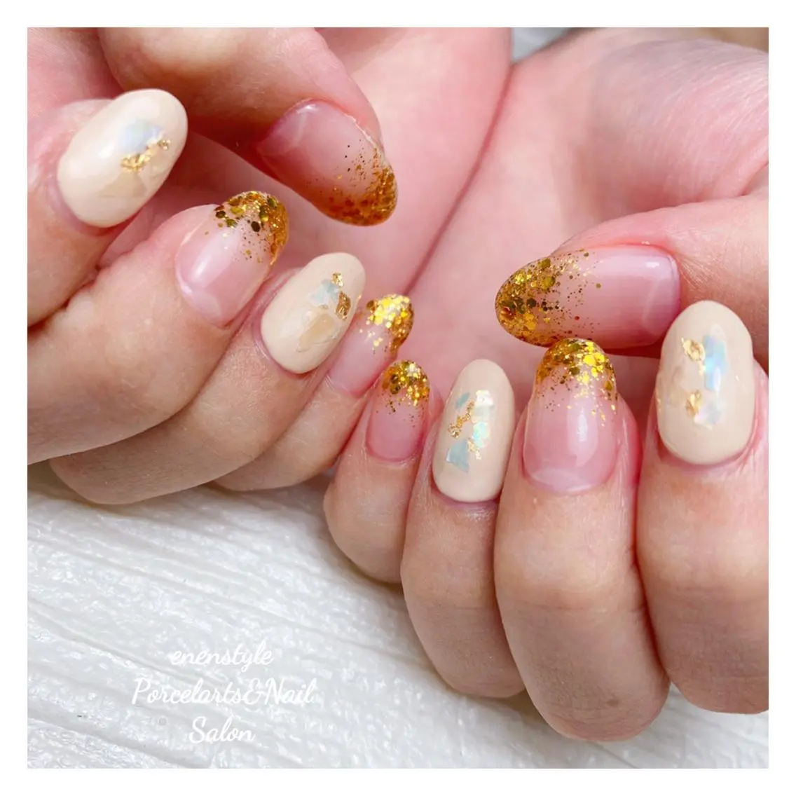 ミディアム ネイル 🐾enen style 🐾のネイルデザイン