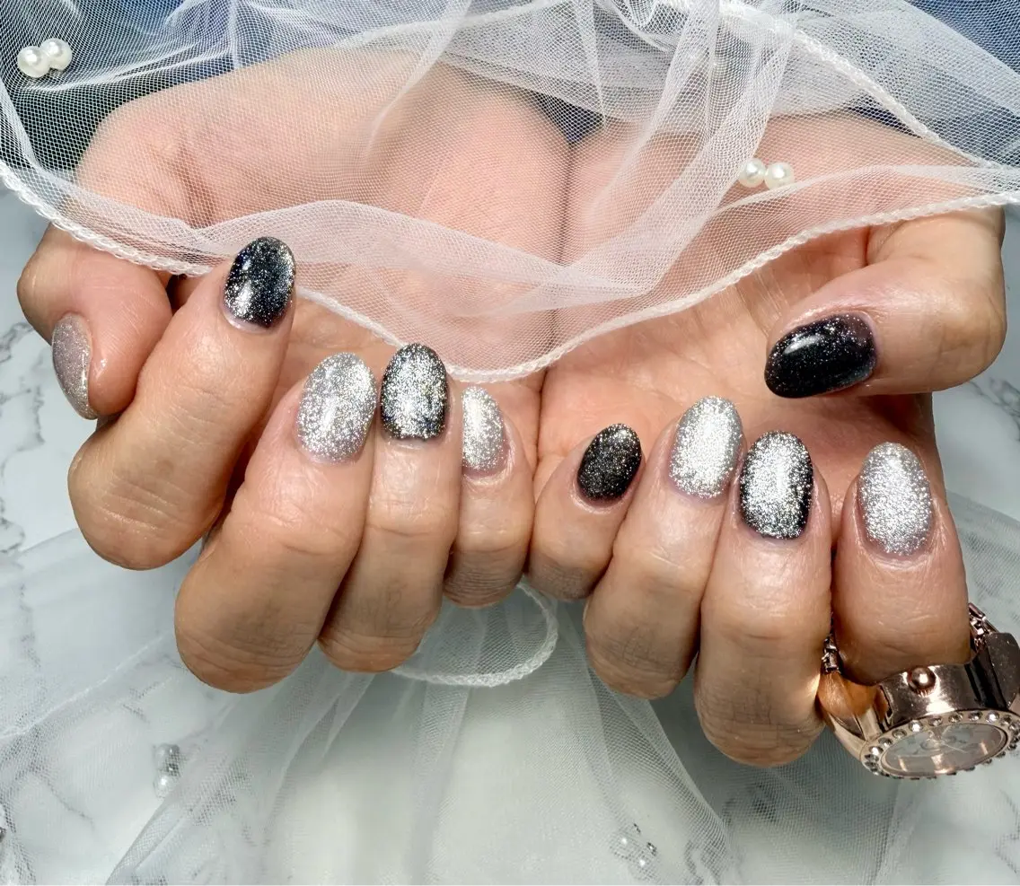ネイル アートネイル チークネイル フラッシュネイル フラッシュマグ フレンチネイル Mai’s nailのネイルデザイン