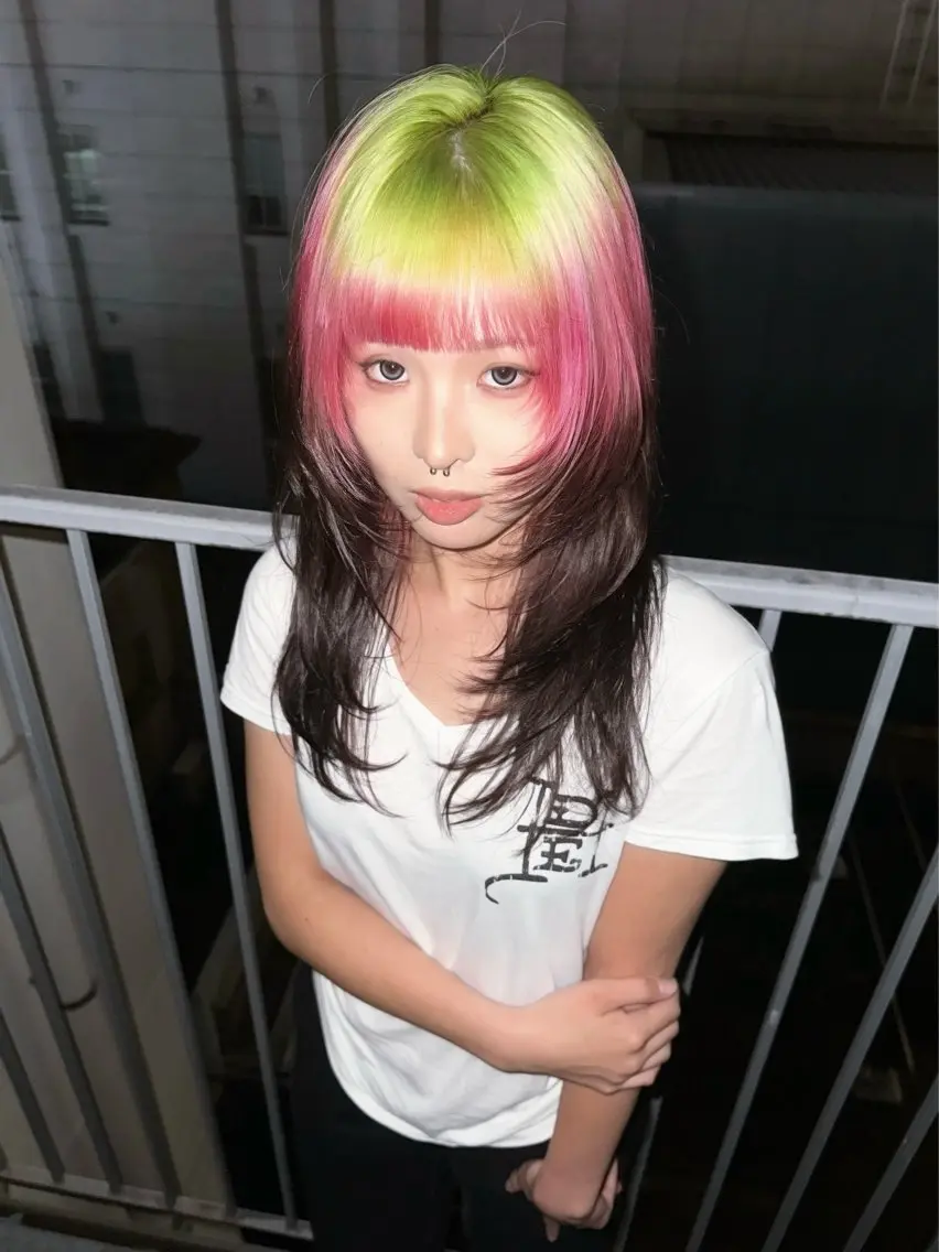 ロング カラー ヘアカラー ハイトーン/名古屋 Hinakiのヘアスタイル