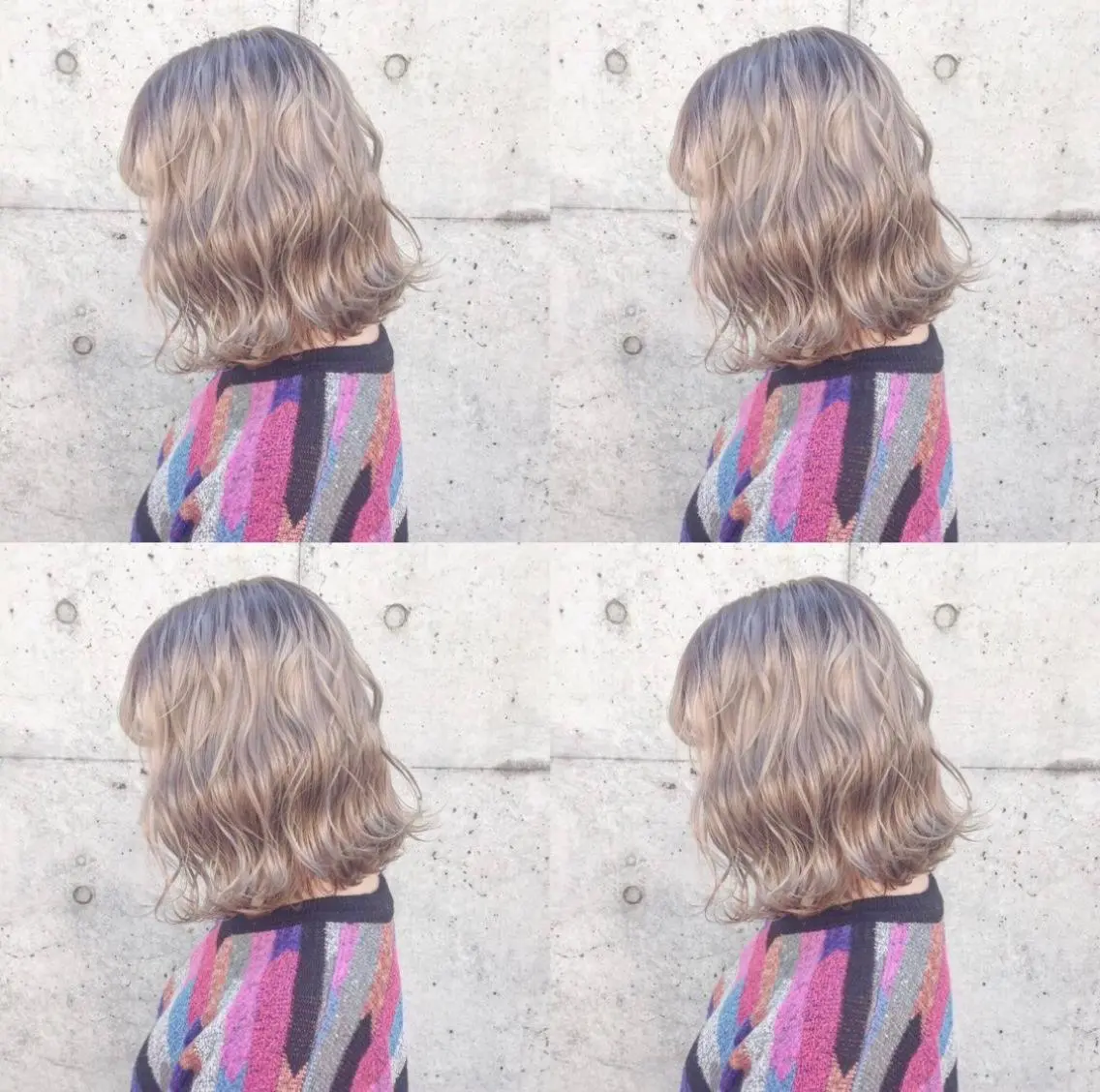 ミディアム カラー ヘアアレンジ アッシュ ベージュカラー ブリーチ ブロンド ブルーカラー メンズスタイル ly本厚木のヘアスタイル