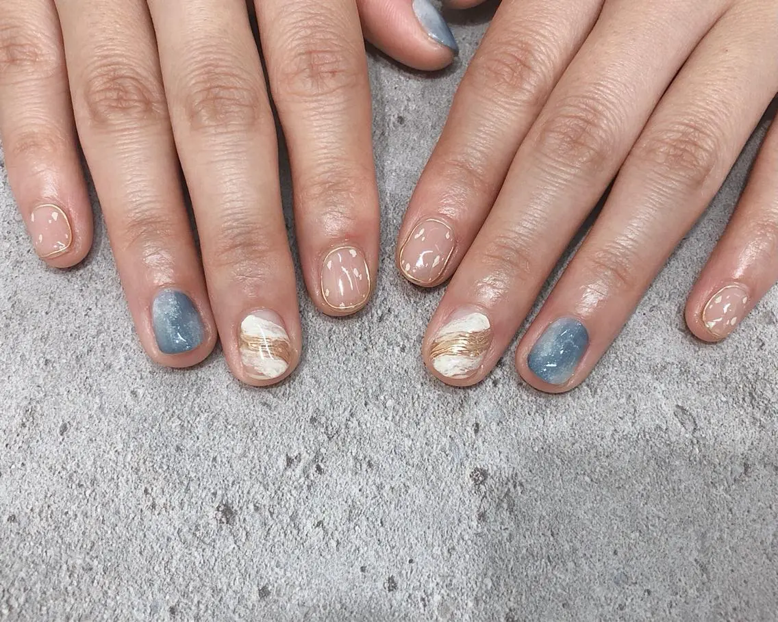 ネイル 夏ネイル ハンドネイル saki_ nail heronのネイルデザイン