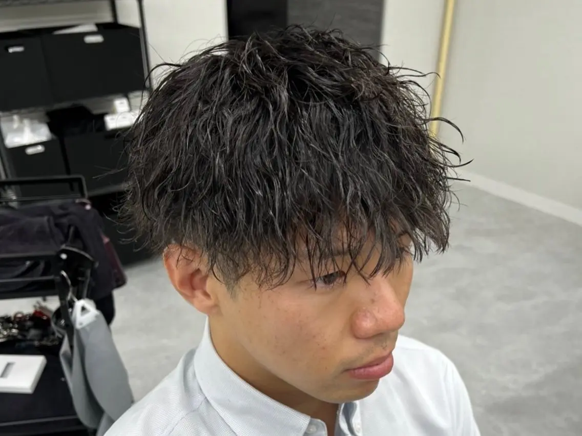 ショート パーマ メンズ カット パーマ ヘアセット 垢抜けメンズパーマ/ だいち先輩のヘアスタイル