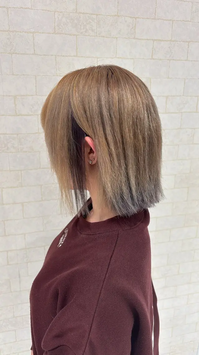 ミディアム カラー ベージュカラー 透明感カラー H. shinkaiのヘアスタイル