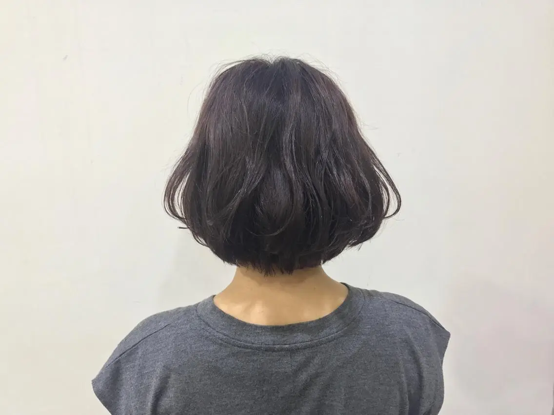 ショート カラー 透明感カラー AMI ウルフパーマ/メンズのヘアスタイル