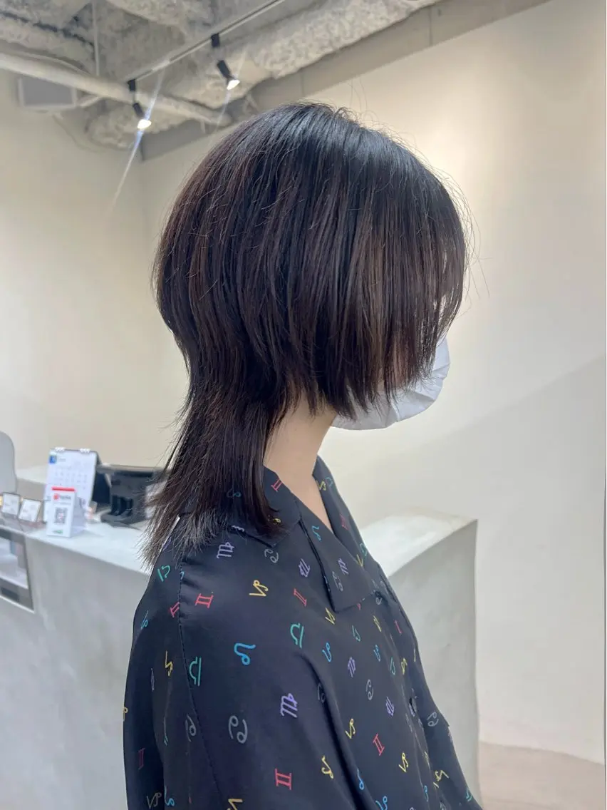 ミディアム メンズ レイヤー ウルフ 弓木啓輔のヘアスタイル