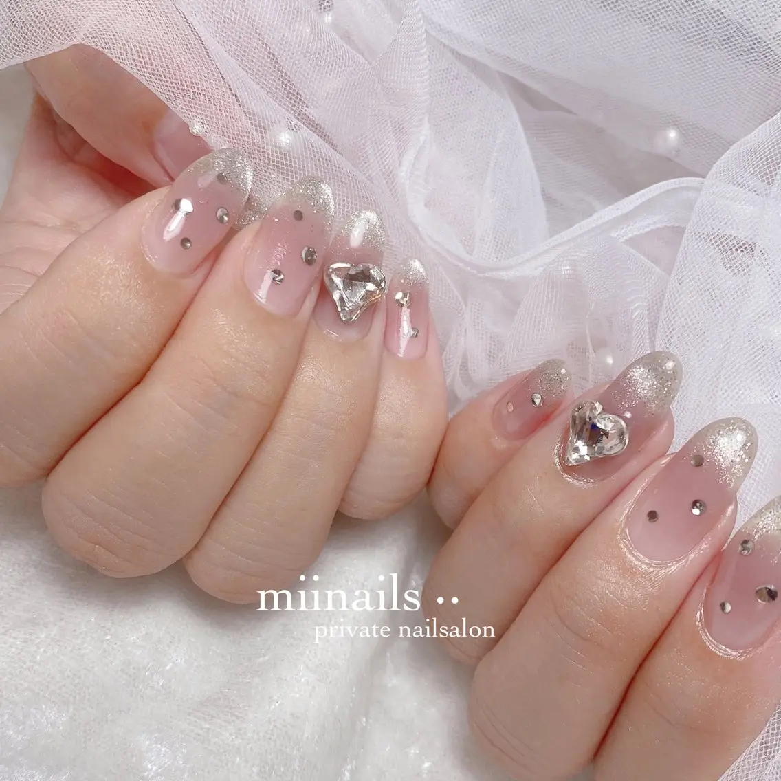 ネイル フレンチネイル 韓国ネイル ワンホンネイル ハンドネイル nailsalon miinailsのネイルデザイン