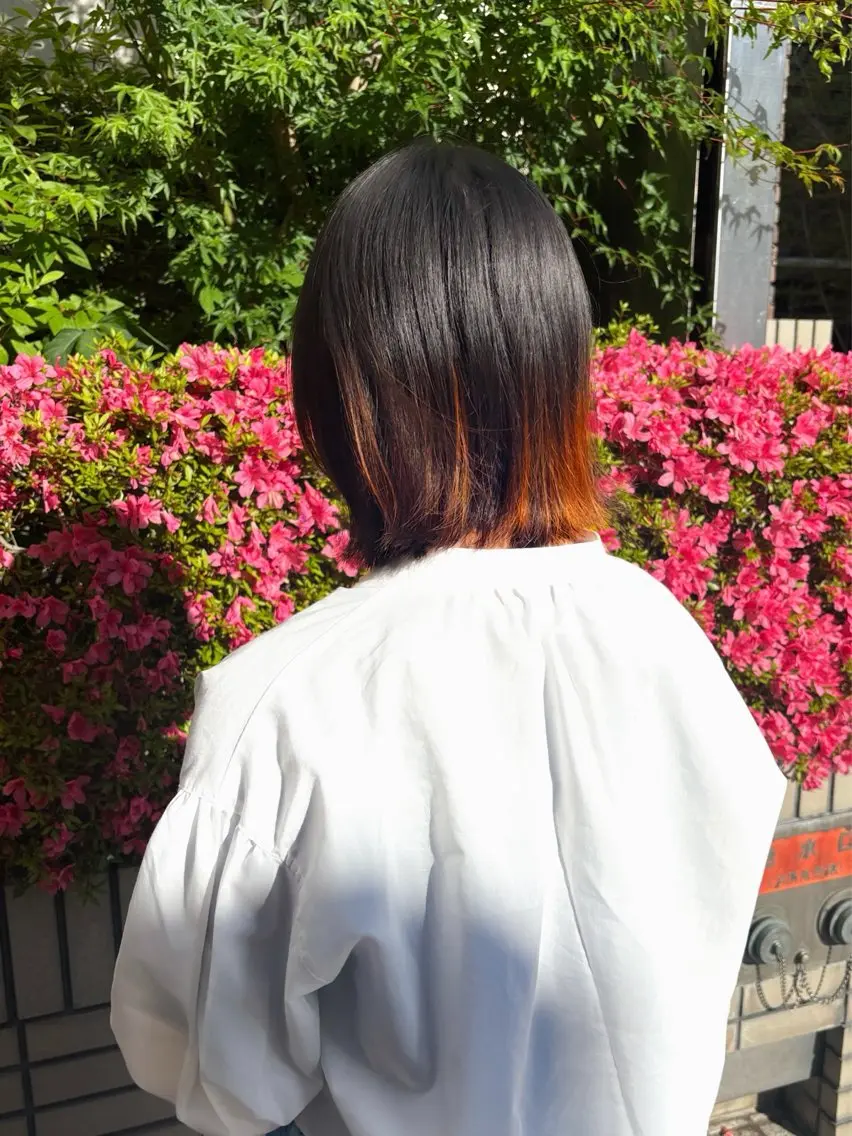 ミディアム カット ヘアカラー トリートメント . kanokoのヘアスタイル