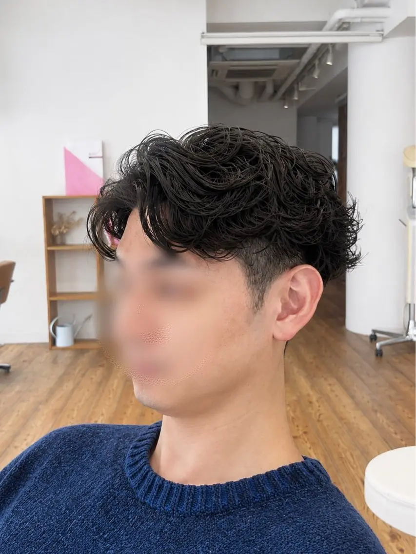 ミディアム パーマ メンズ カット パーマ Koki/ メンズヘア特化のヘアスタイル