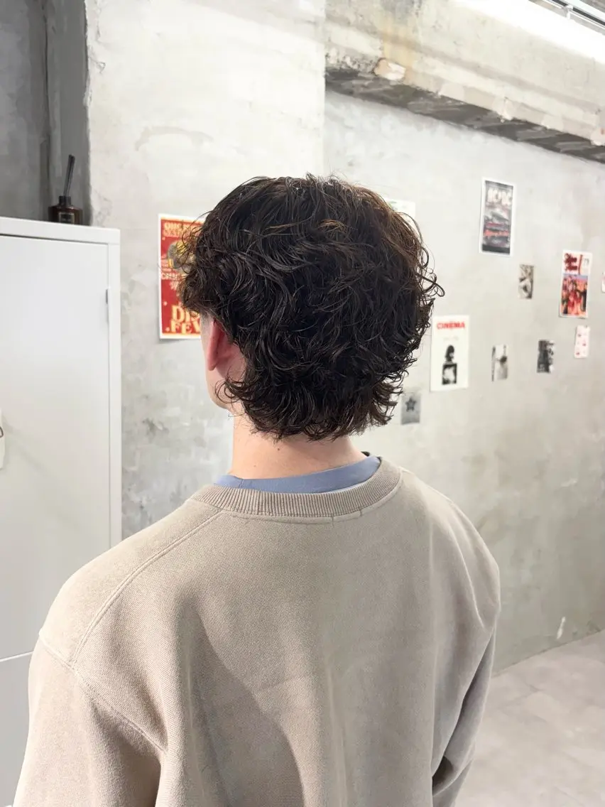 ショート パーマ メンズ メンズパーマ くせ毛 カット パーマ トリートメント door white hideのヘアスタイル