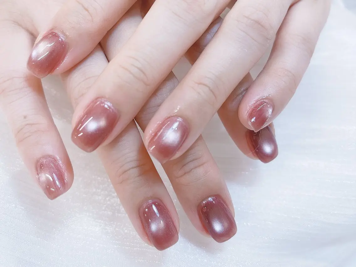 ネイル チークネイル 成人式 フレンチネイル グラデーション 氷ネイル・うるうるネイル ハンドネイル DUO   MI nail salonのネイルデザイン