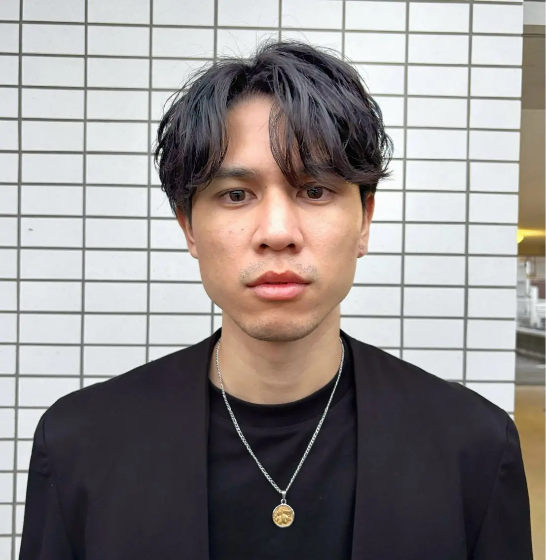 ショート パーマ メンズ 鮫島 連のヘアスタイル