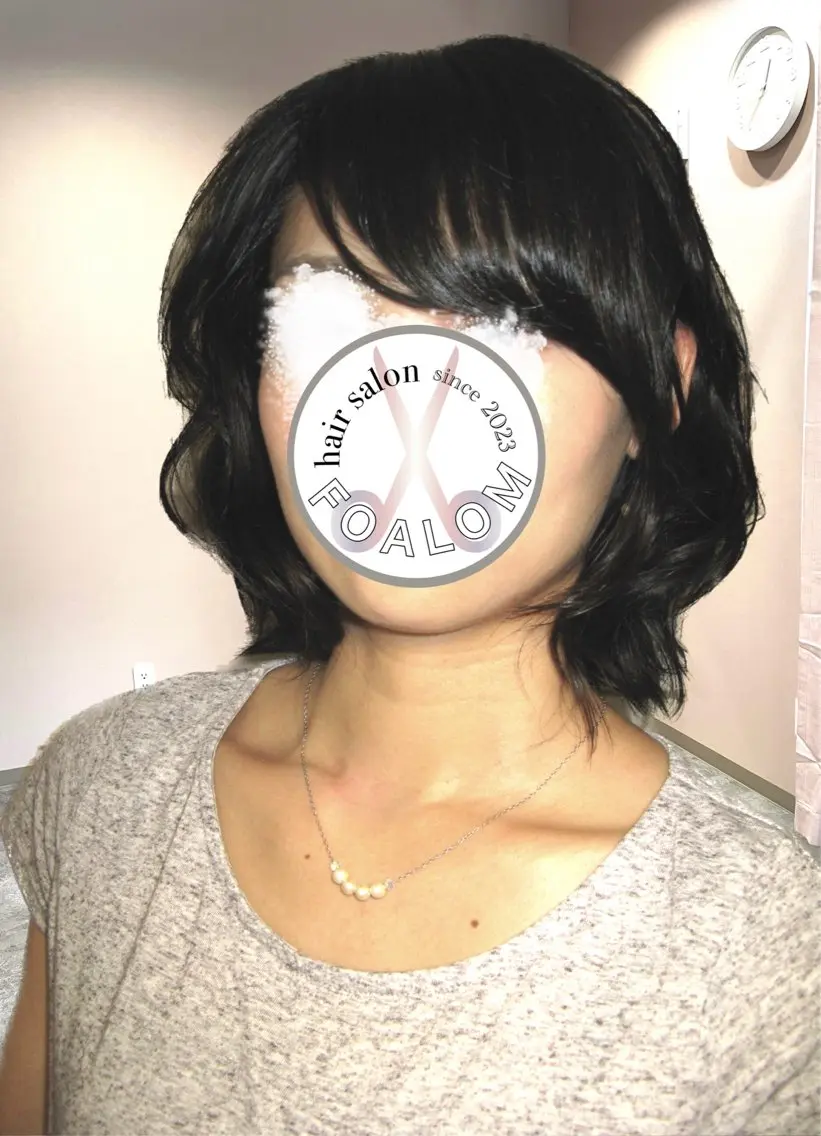 ショート パーマ 伸ばしかけ デジタルパーマ 古宮 萌のヘアスタイル