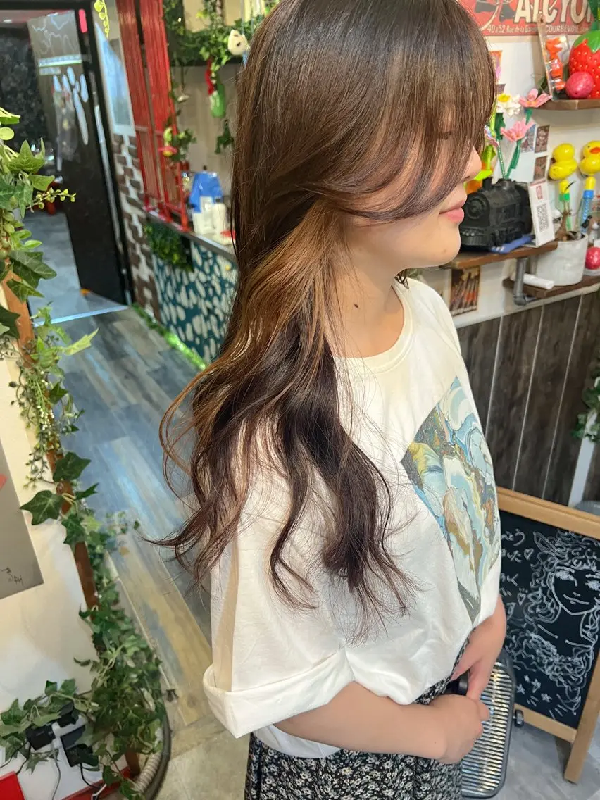 ロング カラー ブラウンカラー ヘアカラー カラーパティシエ facce🌼ikoのヘアスタイル