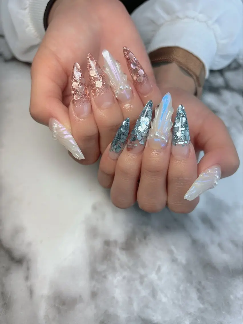 ネイル オーロラネイル ハンドネイル Kayo 💅のネイルデザイン